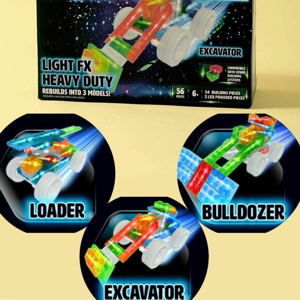 3-In-1 Lighted Building Block Set - Construction